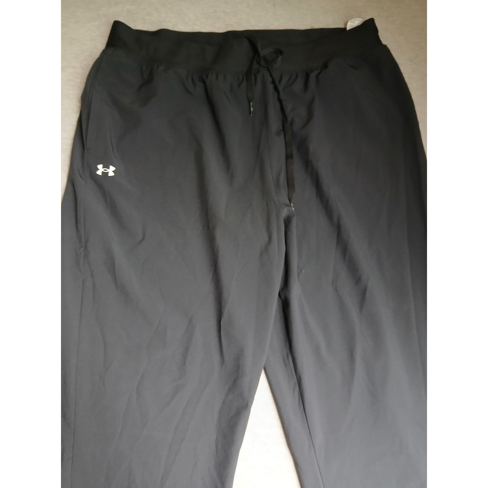 Under Armour Sport Pants Womens XL Rival Active Stretch Pull On Black Tapered - Picture 2 of 12
